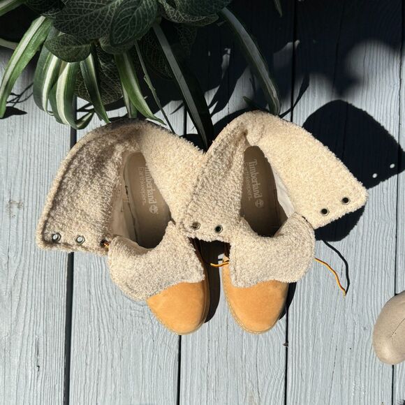 Timberland Amston Earthkeepers Beige Suede Wedge Boots Warm Weather Sport Wear - Picture 6 of 8